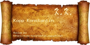 Kopp Konstantin névjegykártya